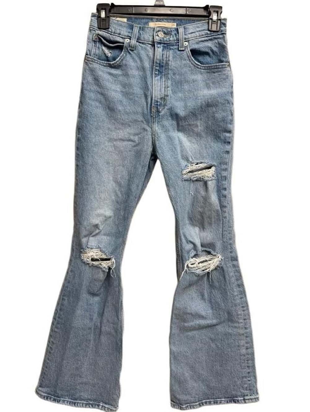 Levi's Premium 70s High Flare Distressed Light Wash Jeans Women's